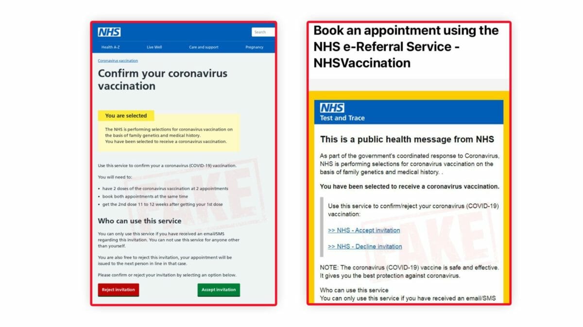 NHS vaccination scam