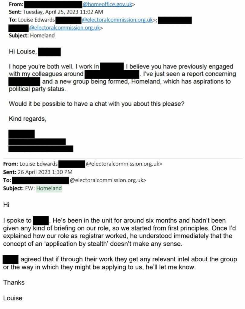 Home Office probed far right Homeland group's 'stealth' political party bid 7