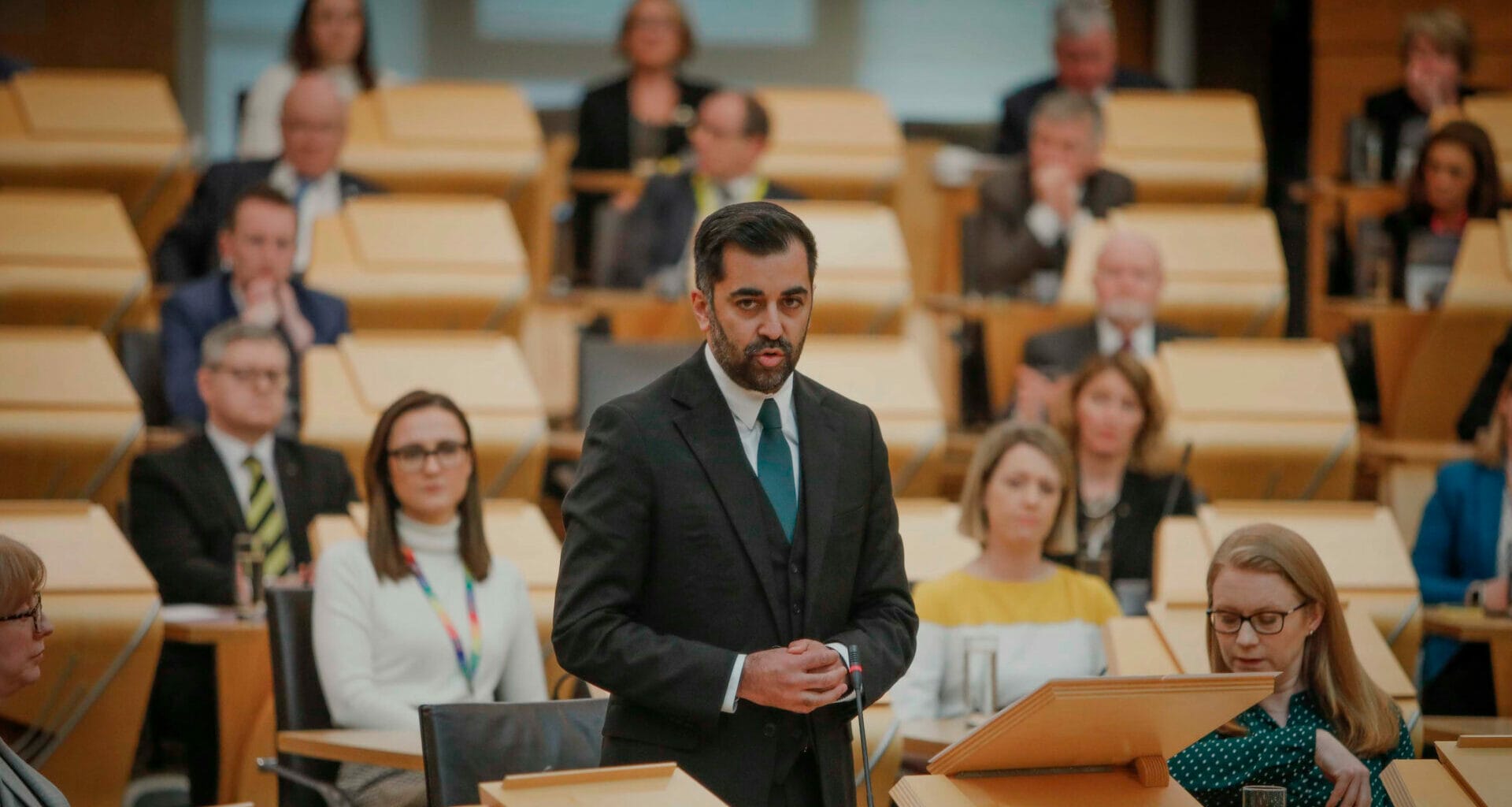 Humza Yousaf is elected as the Scottish Parliament nomination fo First Minister.