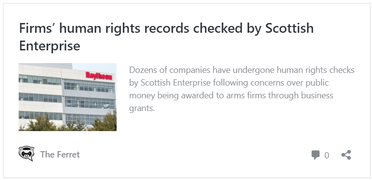 Scottish Government agency still giving grants to arms firms supplying Israel 8