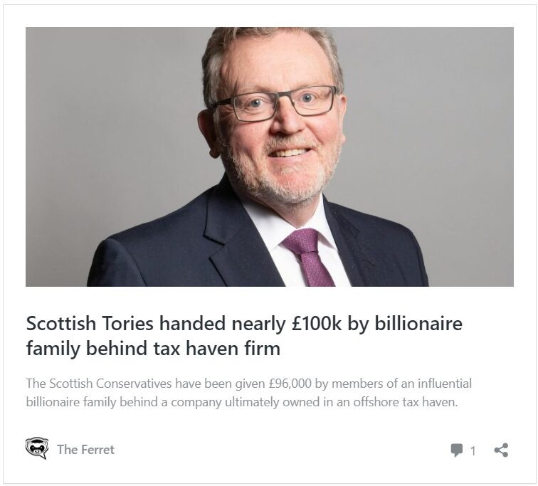 Billionaires, lobbyists and a 'dark money' trust': Who funds Scotland's parties? 8