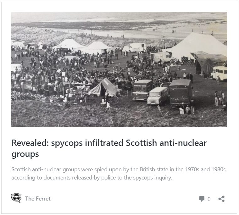 Nine spycops snooped on anti-nuclear protests in Scotland 6
