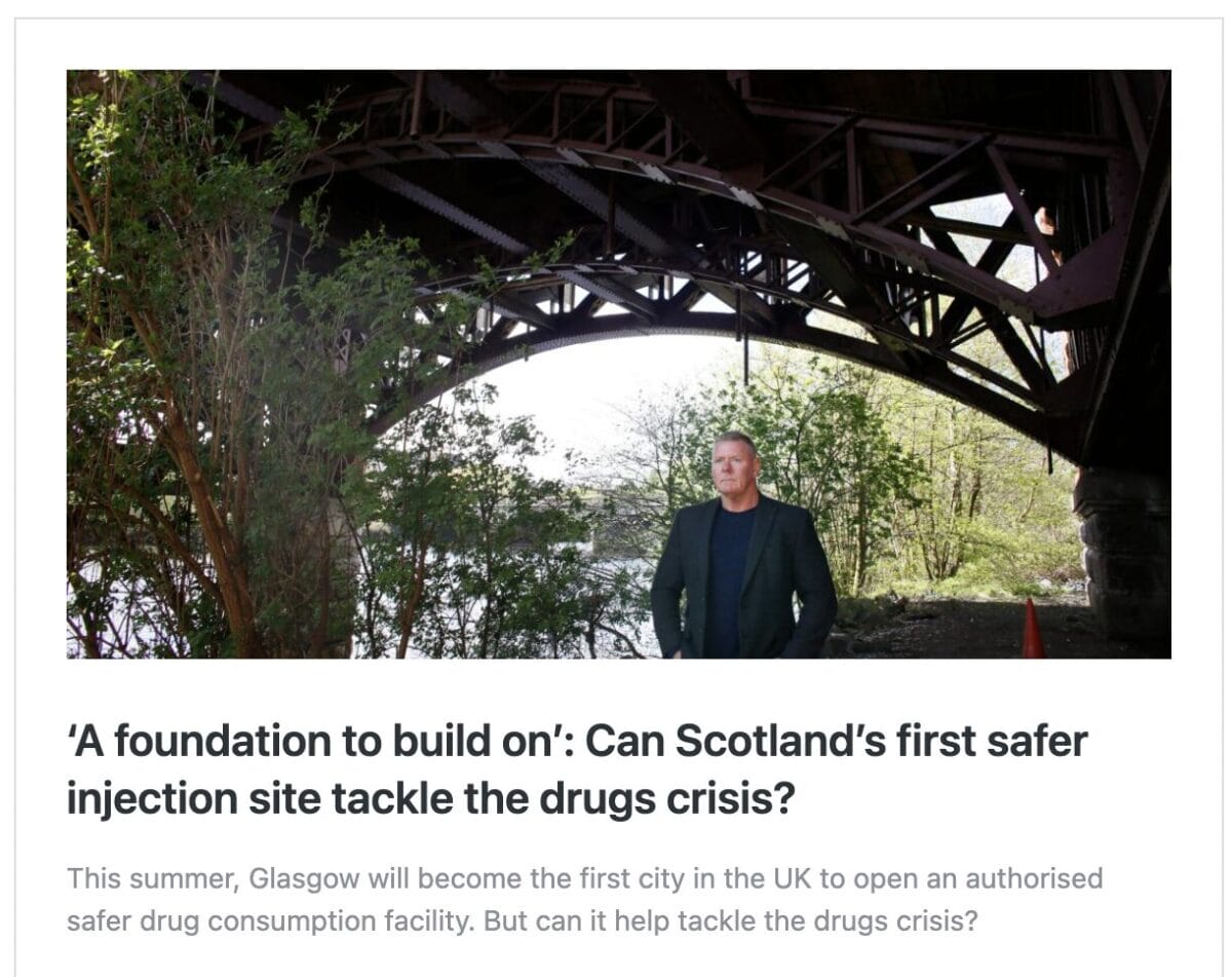 Scotland's first safer consumption space opens its doors 12