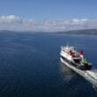 CalMac ferry in the sea