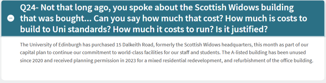 Edinburgh University told staff it bought valuable property amid funding crisis...then denied it 7