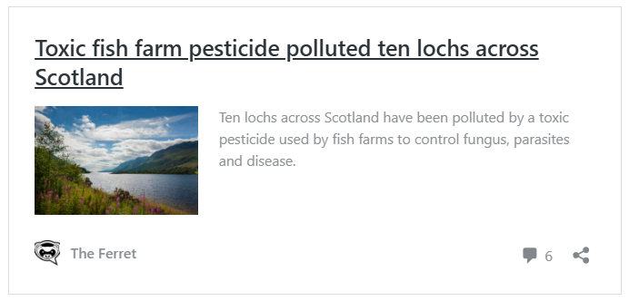Named: five lochs polluted by fish farms 4
