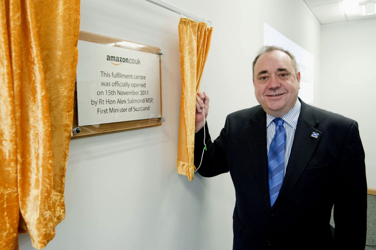 Alex Salmond opens Amazon fulfilment centre in Dunfermline