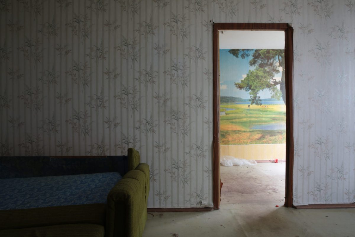 Empty rooms inside flats in the process of demolition in the Krilatskoye District