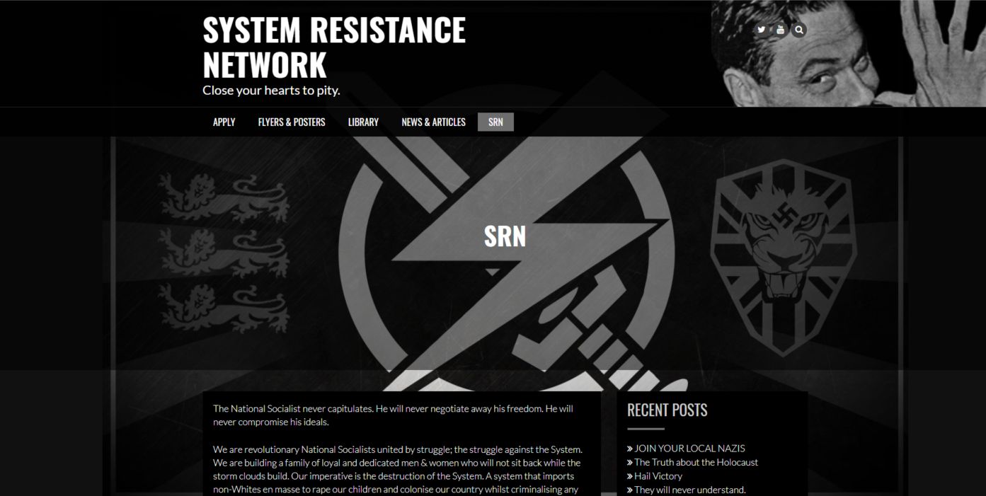 System Resistance Network website screenshot