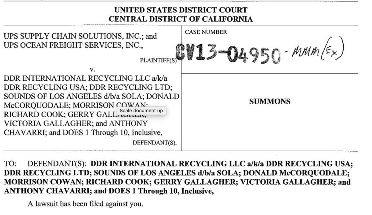 Court document naming Richard Cook