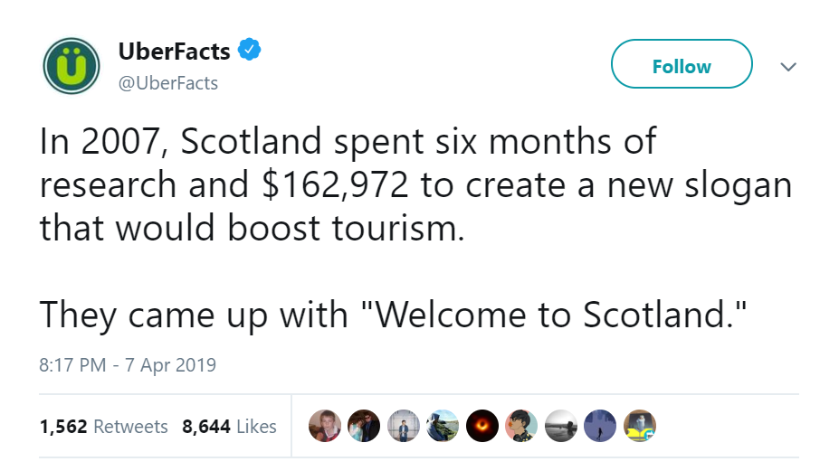 Thông tin "fun-fact" trên mạng về dự án kể trên của Scotland, thực tế đã được đính chính rằng nó không phải là vậy