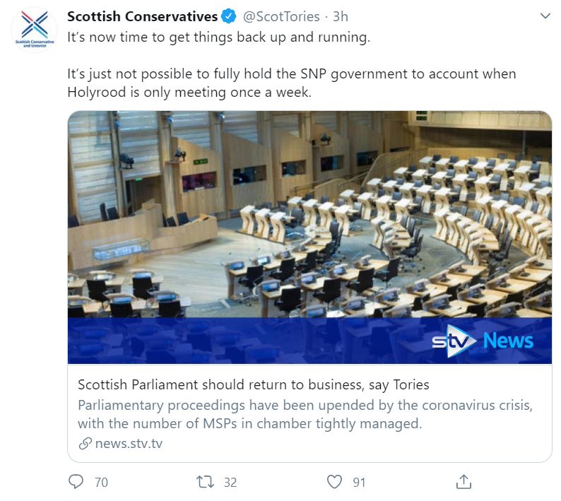 Scottish Conservative Party Tweet