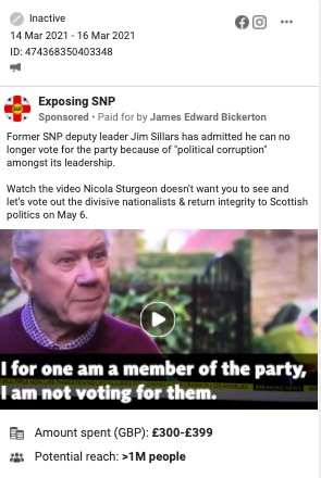 'Dark money' fears raised over anti-SNP Facebook adverts run by Unionists 5