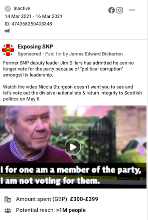 DM-ad1 'Dark money' fears raised over anti-SNP Facebook adverts run by Unionists 4