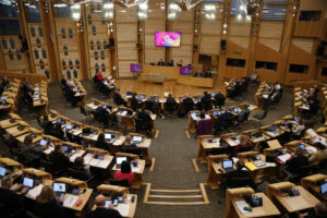 A wide shot of MSPs debating the Gender Recognition Reform Scotland bill.