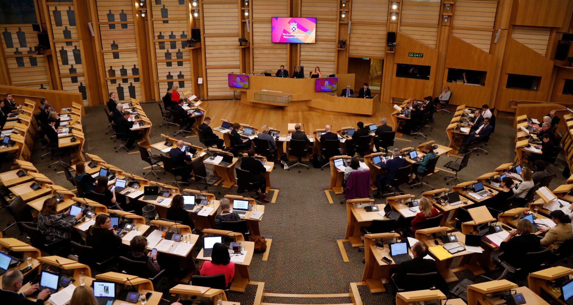A wide shot of MSPs debating the Gender Recognition Reform Scotland bill.