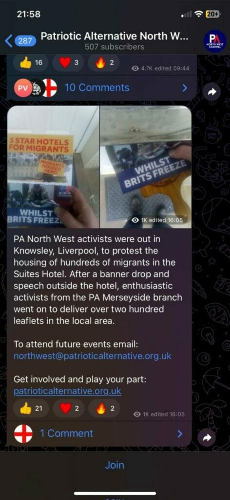 Patriotic Alternative Scotland activist filmed at Merseyside riot 1