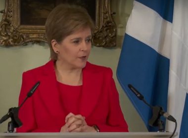 Picture of Nicola Sturgeon during her resignation speech on February 15th, 2023