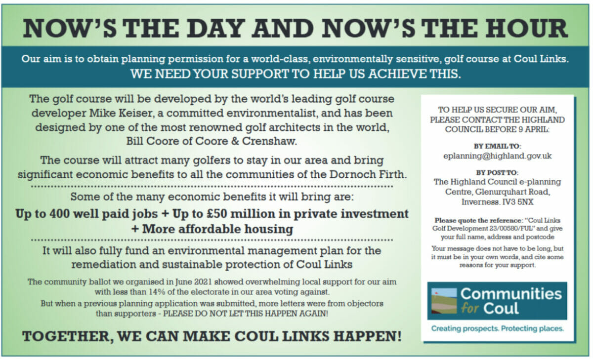 Coul Links developer donated to climate denial group 2