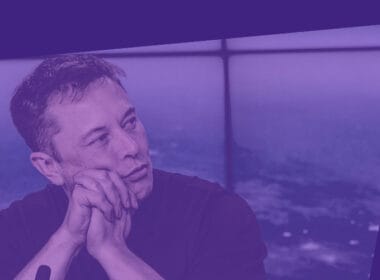 Elon Musk under a spotlight