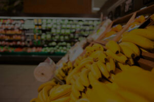 Bananas for sale in a supermarket