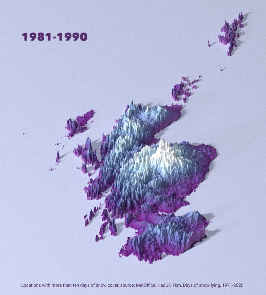 Visualised: Scotland's changing snow cover