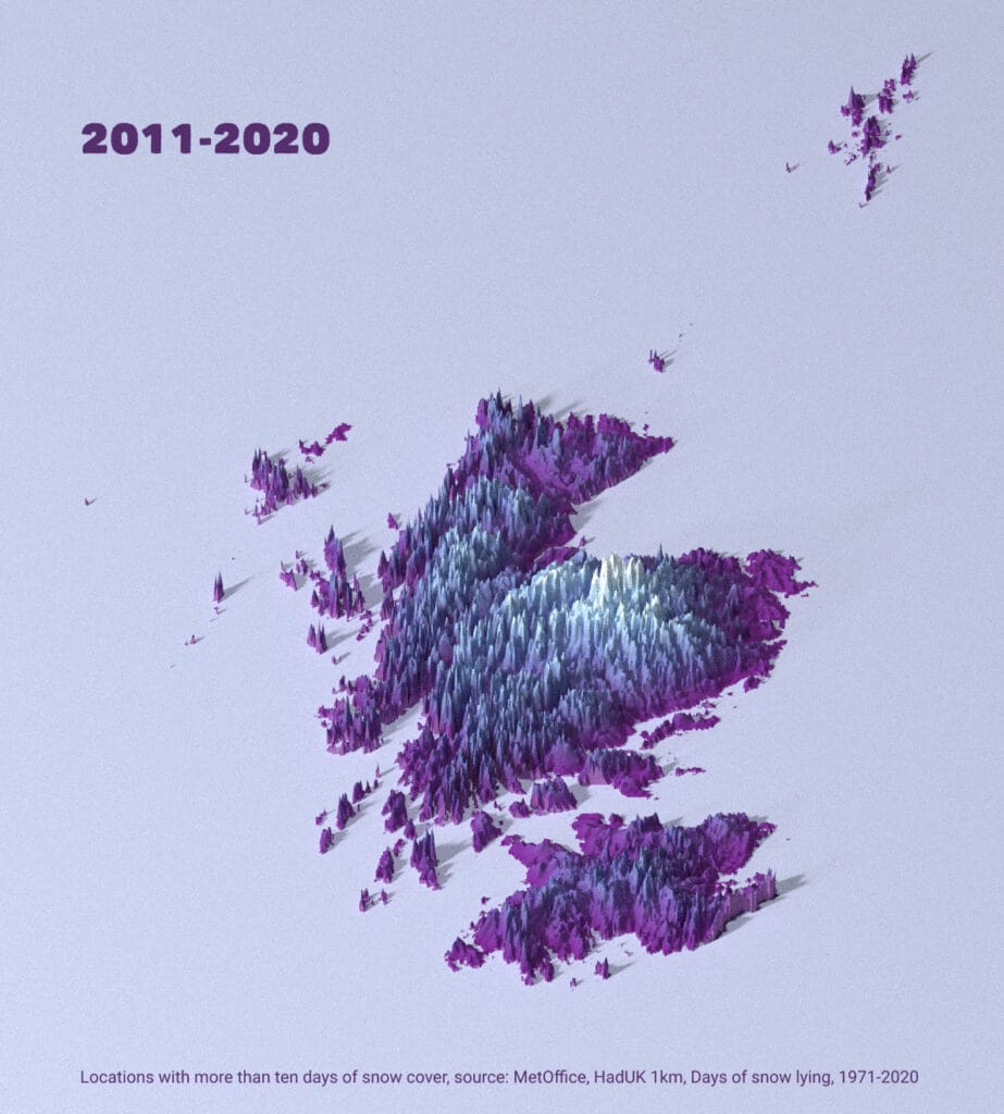 Visualised: Scotland's changing snow cover 9