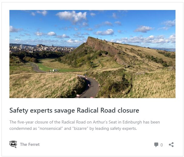 Anger as the Radical Road looks set to stay closed 3