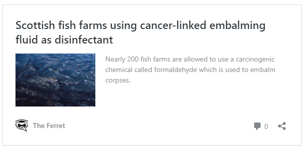 Formaldehyde used 200 times by fish farm industry 4