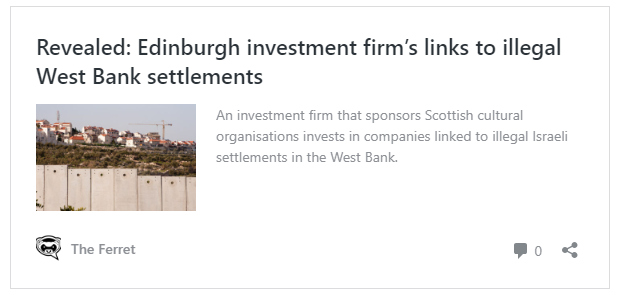 Scots banks helped oil firm linked to Israeli settlements raise £500m 4